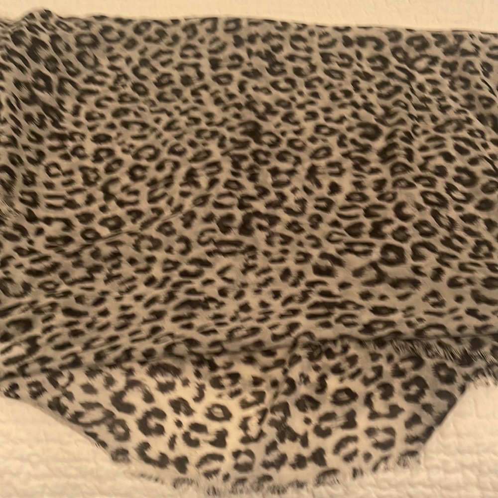 Large lightweight leopard print wrap or scarf